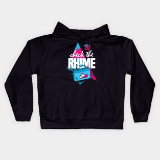 1991 Retro Hip Hop Check Rhime Kids Hoodie